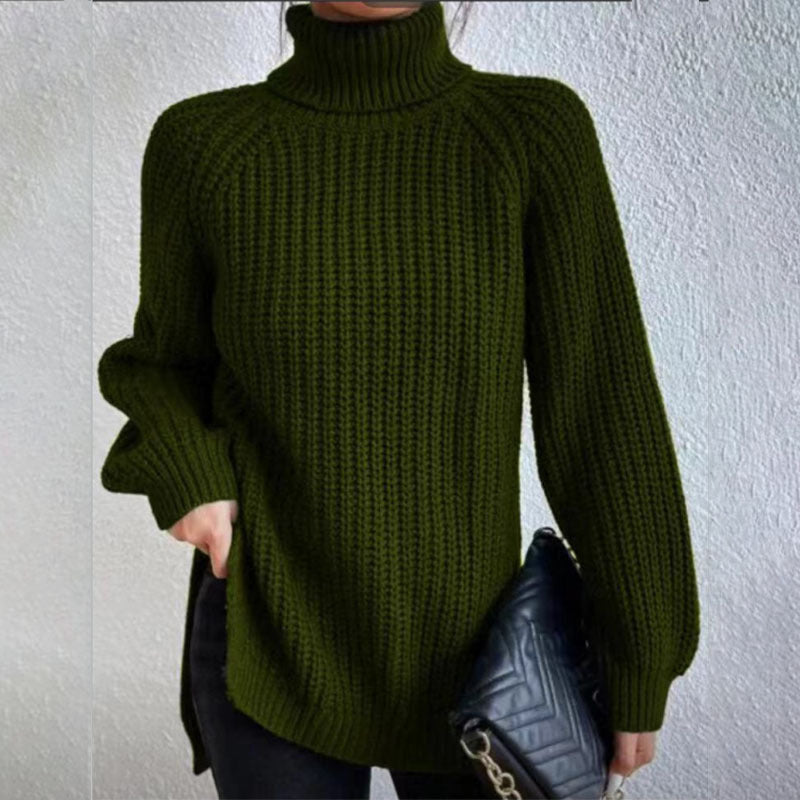 Pull Col Roulé Fendu – Chic et Intemporel