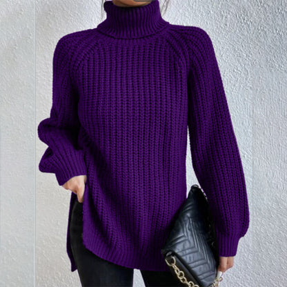 Pull Col Roulé Fendu – Chic et Intemporel