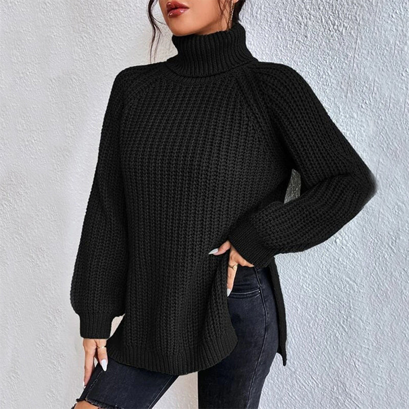 Pull Col Roulé Fendu – Chic et Intemporel