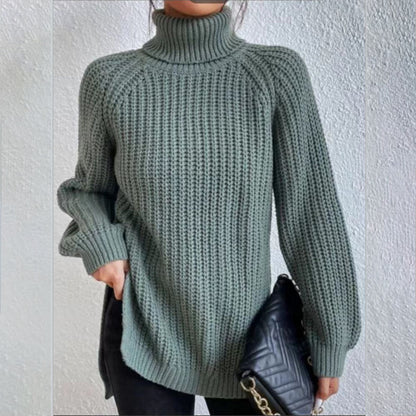 Pull Col Roulé Fendu – Chic et Intemporel