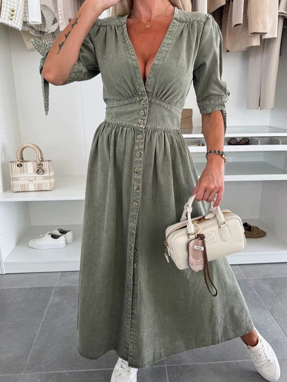 Robe en Jean Sexy Col V