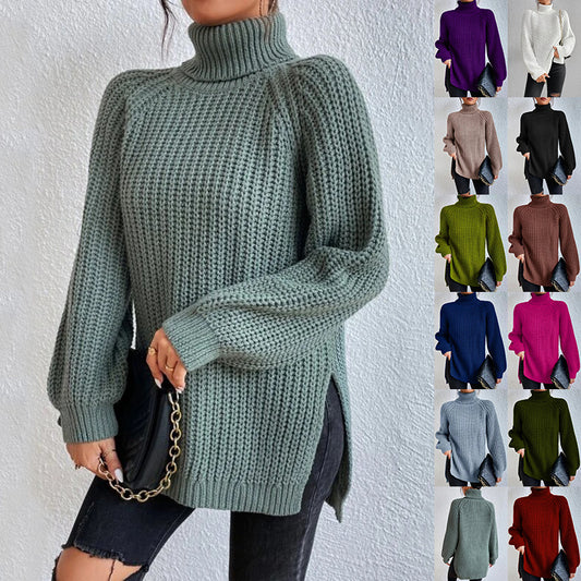 Pull Col Roulé Fendu – Chic et Intemporel