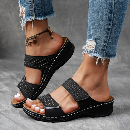 "Sandales Évidées Grande Taille Style Plage"