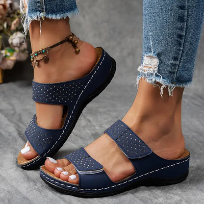 "Sandales Évidées Grande Taille Style Plage"