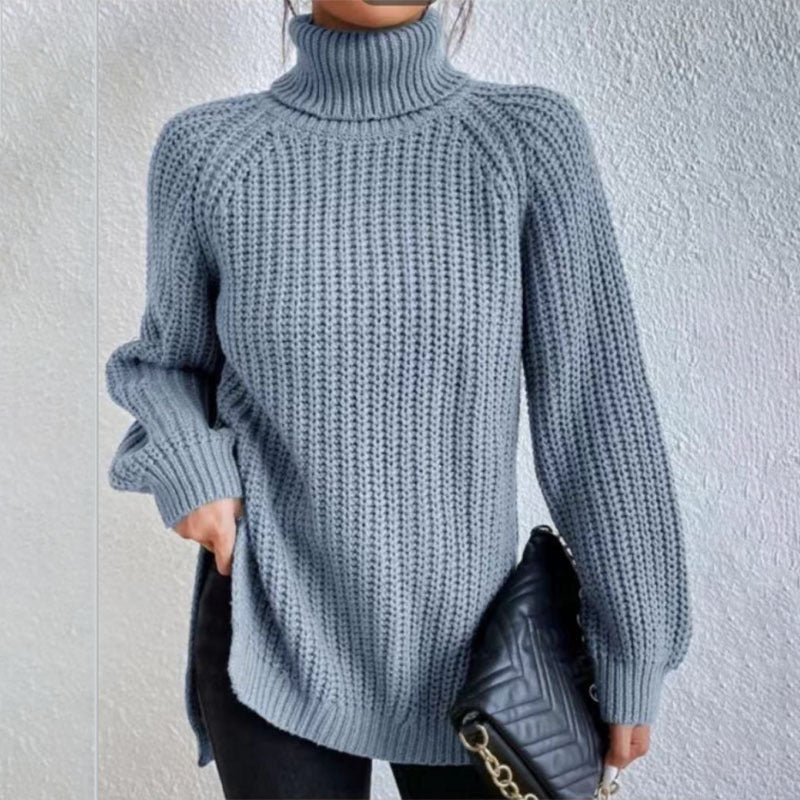 Pull Col Roulé Fendu – Chic et Intemporel