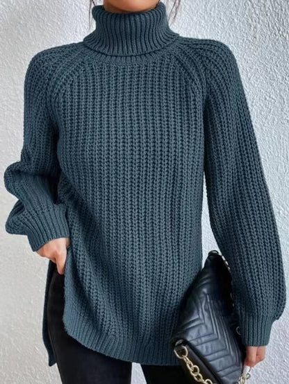 Pull Col Roulé Fendu – Chic et Intemporel