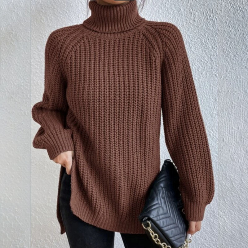 Pull Col Roulé Fendu – Chic et Intemporel