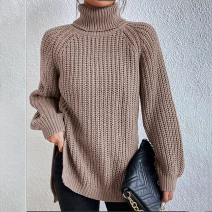 Pull Col Roulé Fendu – Chic et Intemporel